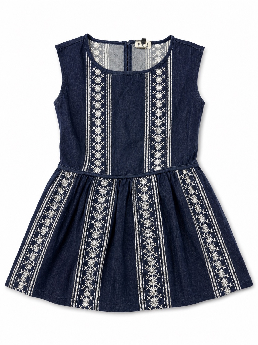 POL Embroidered Denim Peplum Top Size Small Boho Sleeveless